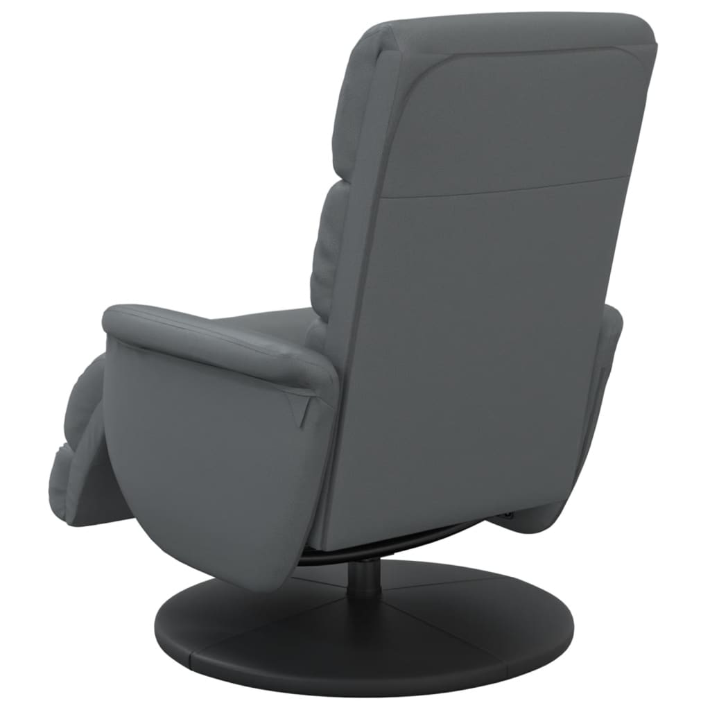 Fauteuil verstelbaar met voetensteun kunstleer grijs