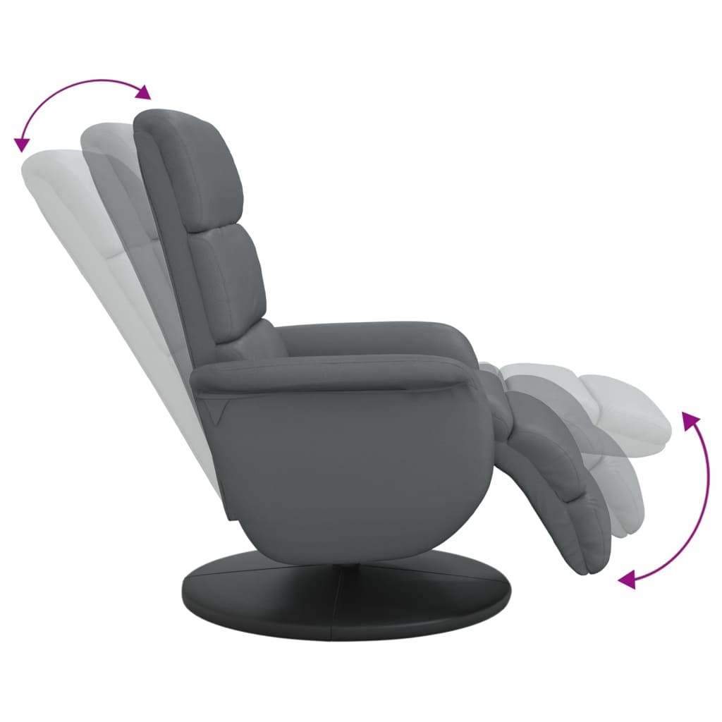 Fauteuil verstelbaar met voetensteun kunstleer grijs
