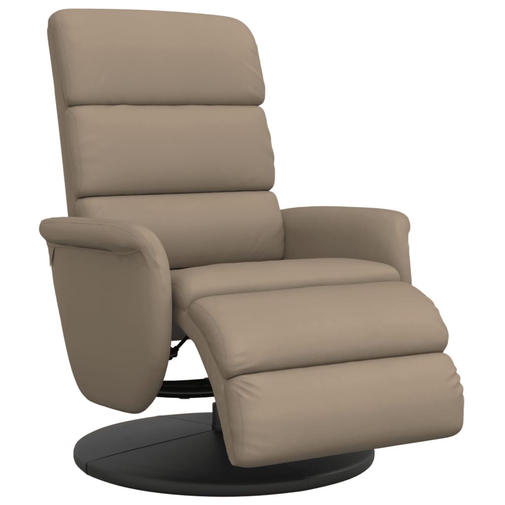 Fauteuil verstelbaar met voetensteun kunstleer cappuccinokleur