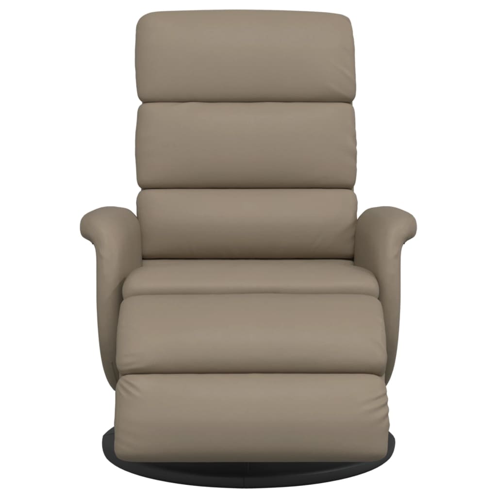 Fauteuil verstelbaar met voetensteun kunstleer cappuccinokleur