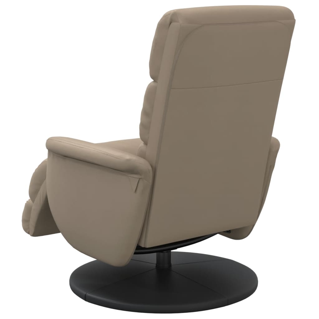 Fauteuil verstelbaar met voetensteun kunstleer cappuccinokleur