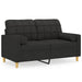 Tweezitsbank met sierkussens 120 cm stof zwart