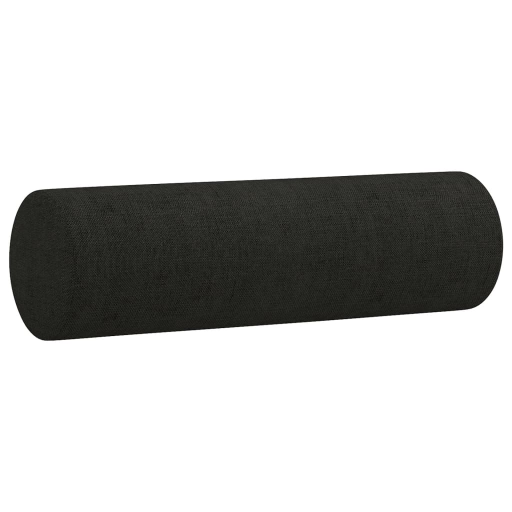 Tweezitsbank met sierkussens 120 cm stof zwart