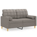 Tweezitsbank met sierkussens 120 cm stof taupe