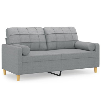 Tweezitsbank met sierkussens 140 cm stof lichtgrijs