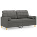 Tweezitsbank met sierkussens 140 cm stof donkergrijs