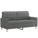 Tweezitsbank met sierkussens 140 cm stof donkergrijs