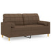 Tweezitsbank met sierkussens 140 cm stof bruin