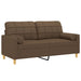 Tweezitsbank met sierkussens 140 cm stof bruin