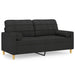 Tweezitsbank met sierkussens 140 cm stof zwart