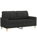 Tweezitsbank met sierkussens 140 cm stof zwart