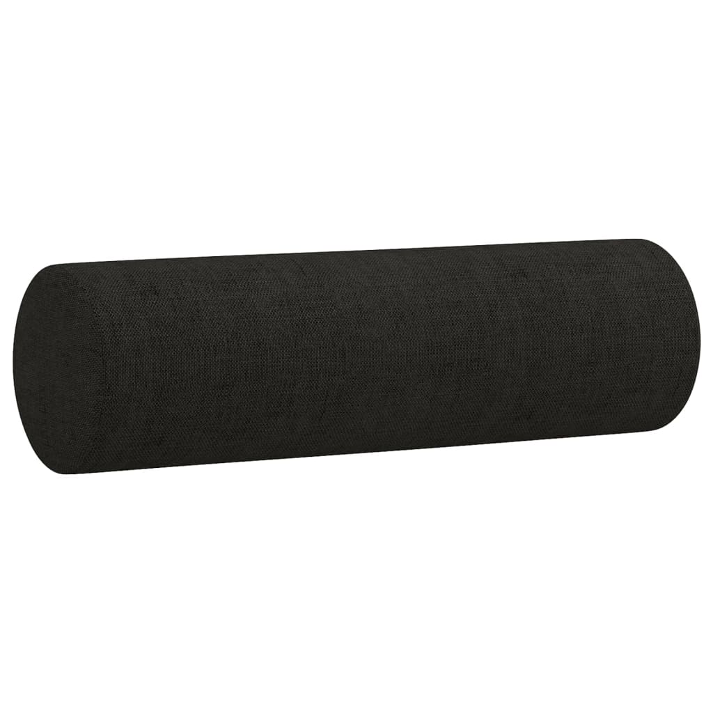 Tweezitsbank met sierkussens 140 cm stof zwart