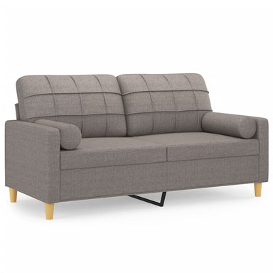Tweezitsbank met sierkussens 140 cm stof taupe