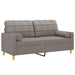 Tweezitsbank met sierkussens 140 cm stof taupe