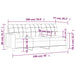 Driezitsbank met sierkussens 180 cm stof crèmekleurig