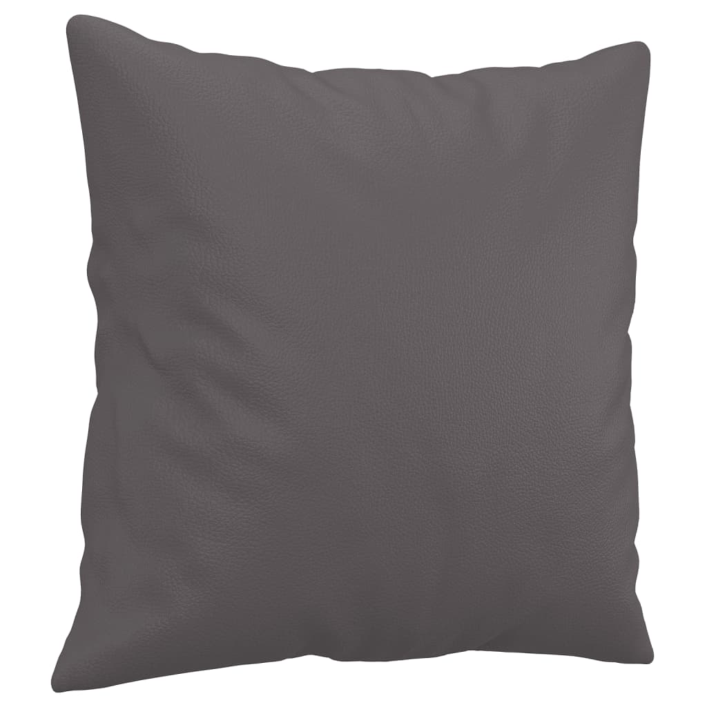 Tweezitsbank met sierkussens 140 cm kunstleer grijs