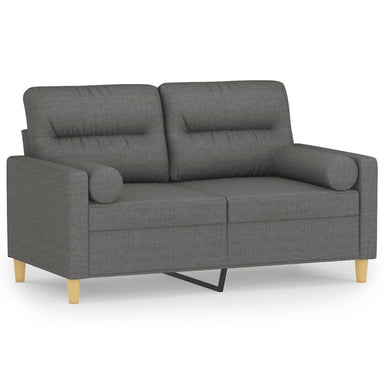 Tweezitsbank met sierkussens 120 cm stof donkergrijs