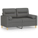Tweezitsbank met sierkussens 120 cm stof donkergrijs