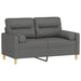 Tweezitsbank met sierkussens 120 cm stof donkergrijs