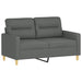 Tweezitsbank met sierkussens 120 cm stof donkergrijs