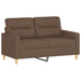 Tweezitsbank met sierkussens 120 cm stof bruin