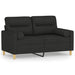 Tweezitsbank met sierkussens 120 cm stof zwart