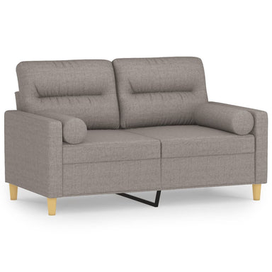 Tweezitsbank met sierkussens 120 cm stof taupe