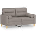 Tweezitsbank met sierkussens 120 cm stof taupe
