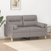 Tweezitsbank met sierkussens 120 cm stof taupe