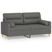 Tweezitsbank met sierkussens 140 cm stof donkergrijs