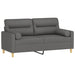 Tweezitsbank met sierkussens 140 cm stof donkergrijs