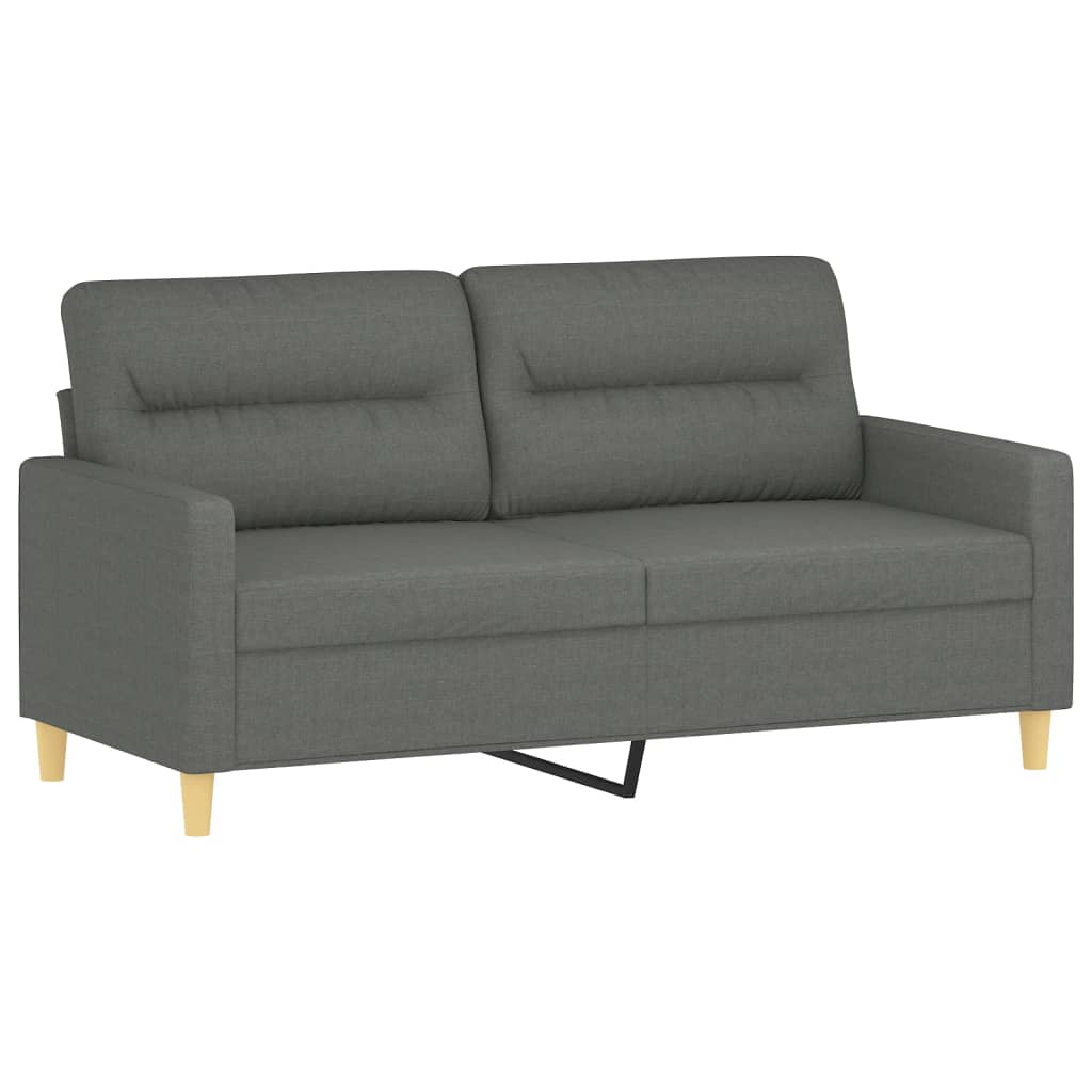 Tweezitsbank met sierkussens 140 cm stof donkergrijs