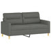 Tweezitsbank met sierkussens 140 cm stof donkergrijs