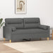 Tweezitsbank met sierkussens 140 cm stof donkergrijs