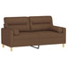 Tweezitsbank met sierkussens 140 cm stof bruin