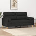 Tweezitsbank met sierkussens 140 cm stof zwart