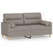 Tweezitsbank met sierkussens 140 cm stof taupe