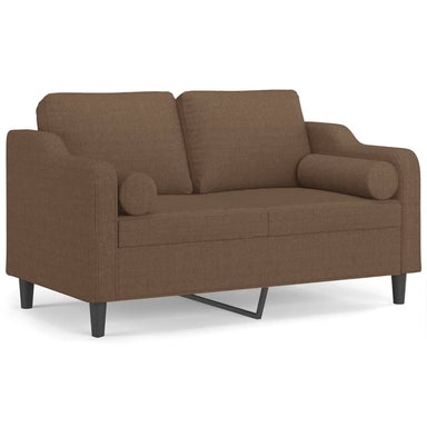 Tweezitsbank met sierkussens 120 cm stof bruin