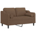 Tweezitsbank met sierkussens 120 cm stof bruin