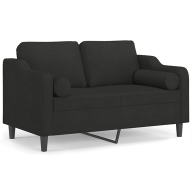 Tweezitsbank met sierkussens 120 cm stof zwart