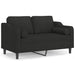 Tweezitsbank met sierkussens 120 cm stof zwart