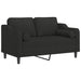 Tweezitsbank met sierkussens 120 cm stof zwart
