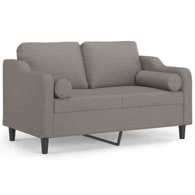 Tweezitsbank met sierkussens 120 cm stof taupe