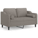 Tweezitsbank met sierkussens 120 cm stof taupe