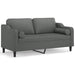 Tweezitsbank met sierkussens 140 cm stof donkergrijs