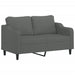 Tweezitsbank met sierkussens 140 cm stof donkergrijs
