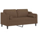 Tweezitsbank met sierkussens 140 cm stof bruin