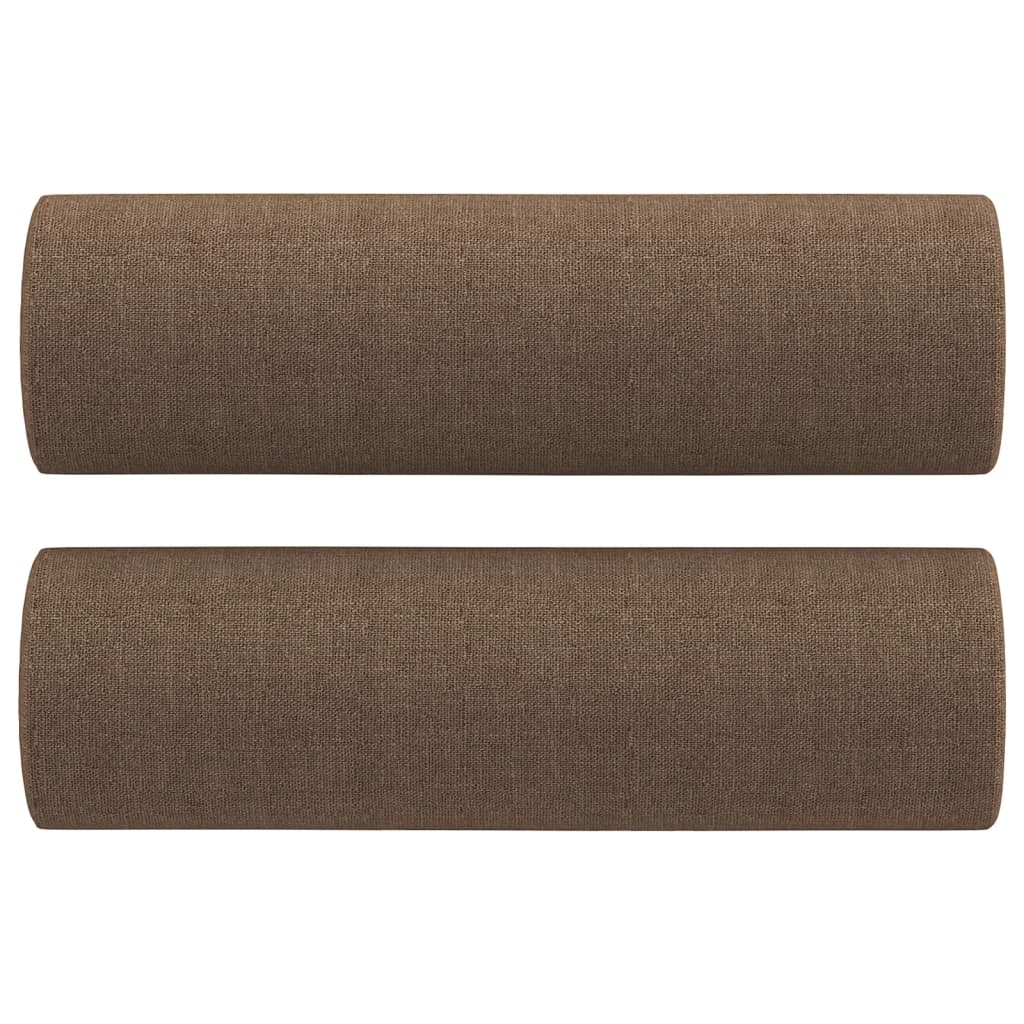 Tweezitsbank met sierkussens 140 cm stof bruin