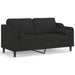 Tweezitsbank met sierkussens 140 cm stof zwart