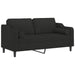 Tweezitsbank met sierkussens 140 cm stof zwart